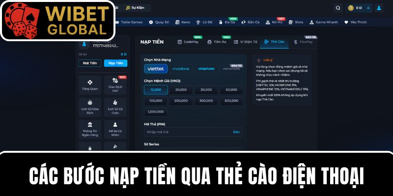 Hướng dẫn chi tiết các bước nạp tiền qua thẻ cào điện thoại