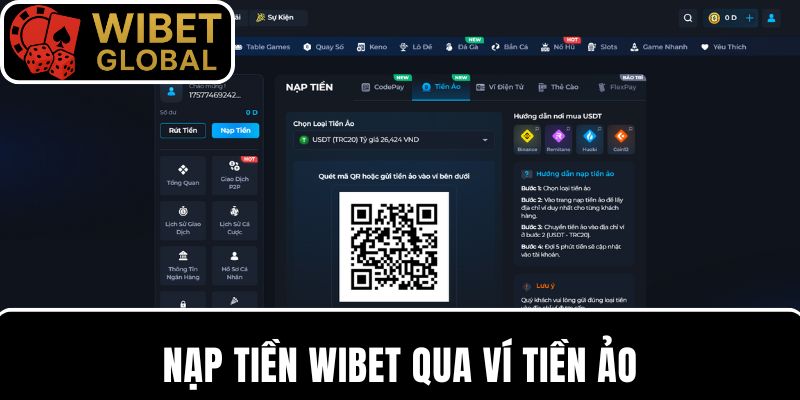 Hướng dẫn nạp tiền tại nhà cái qua ví tiền ảo